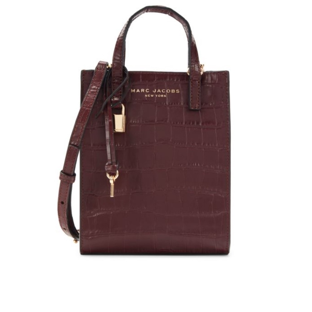 Marc Jacobs Brown Mini Croc-Embossed Tote